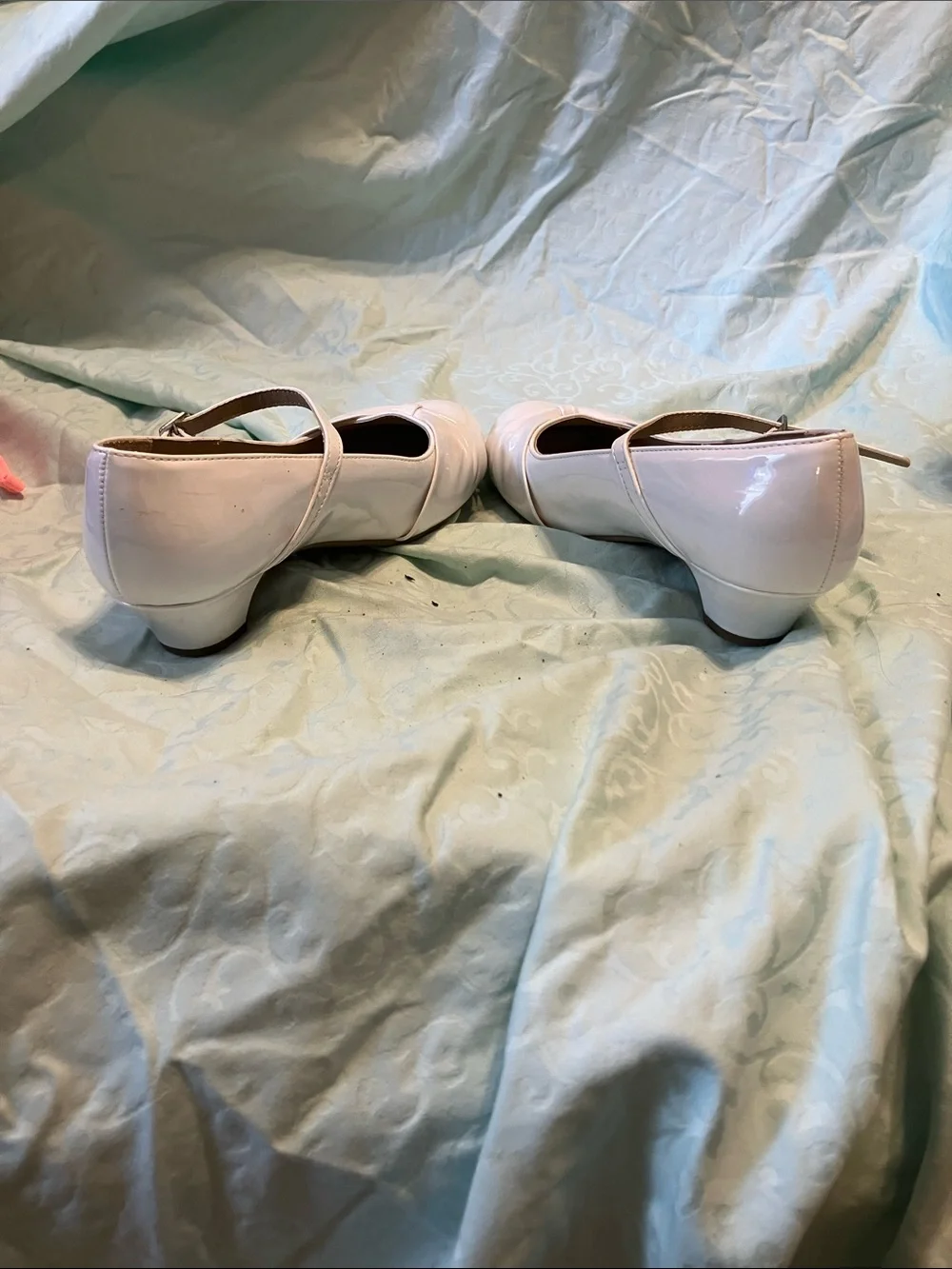 The Children's Place White Patent Mary Jane Flats with Knot Detail